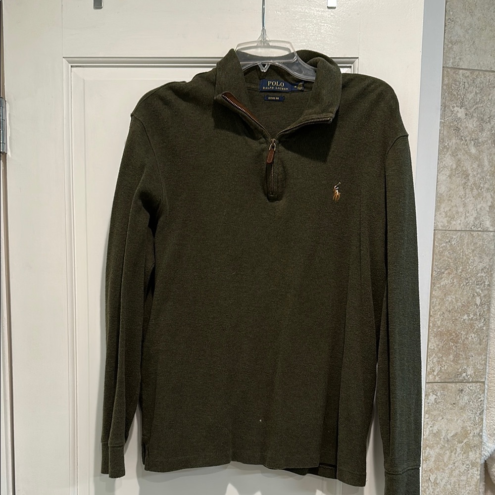 Polo by Ralph Lauren Men's Dark Green Zip-Up Sweater